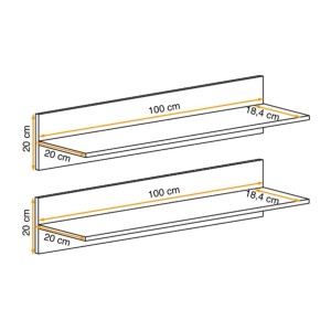 Étagère FLY – Lot de 2 – Chêne clair