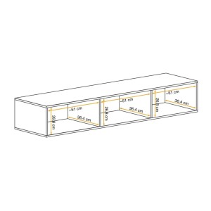 Meuble TV FLY – Cachemire mat – 3 niches fermées avec abattant