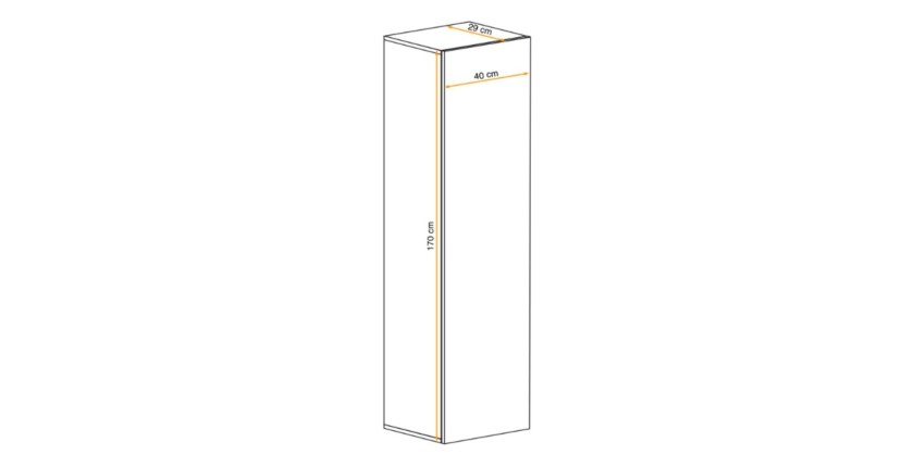 Vitrine opaque FLY cachemire dimensions