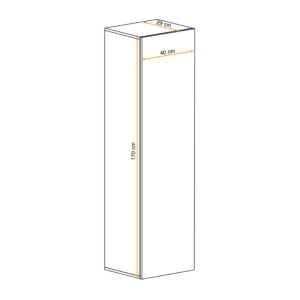 Vitrine opaque FLY cachemire dimensions