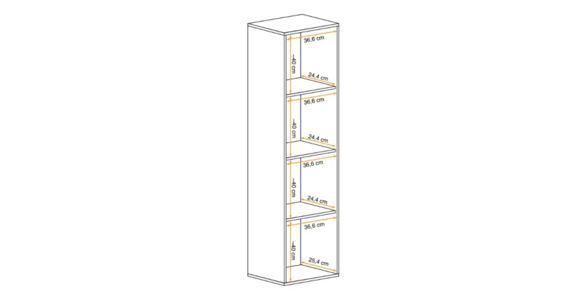 Vitrine opaque FLY cachemire ouverte dimensions