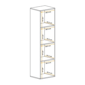 Vitrine opaque FLY cachemire ouverte dimensions