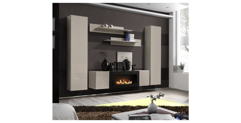 Vitrine FLY cachemire – 1 porte sans LED