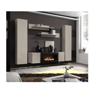 Vitrine FLY cachemire – 1 porte sans LED