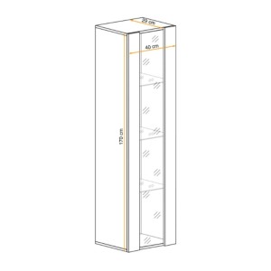 Vitrine FLY cachemire dimensions