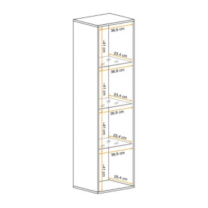 Vitrine FLY cachemire ouverte dimensions