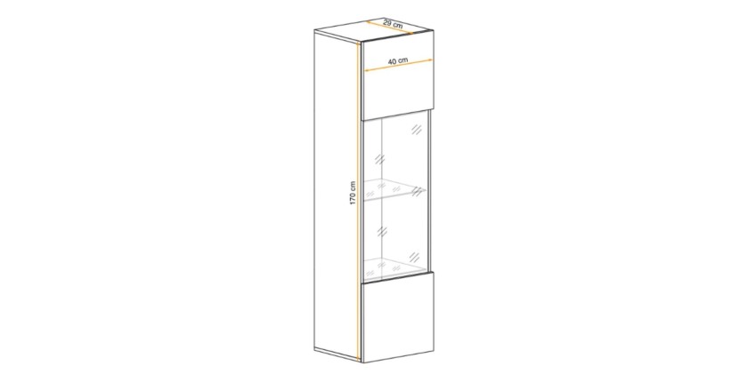 Vitrine partielle FLY cachemire dimensions
