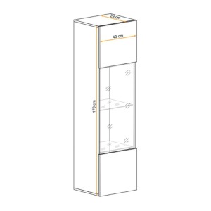 Vitrine partielle FLY cachemire dimensions