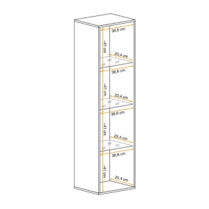 Vitrine partielle FLY cachemire ouverte dimensions