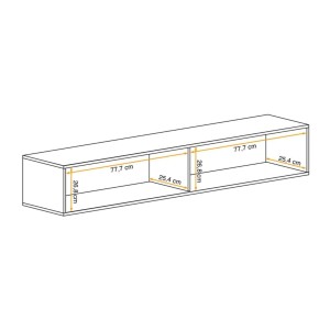 Vitrine opaque horizontale FLY cachemire ouverte dimensions