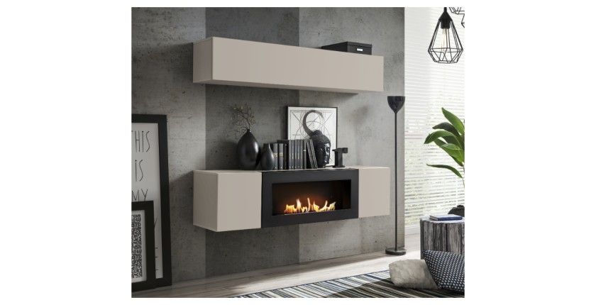 Vitrine horizontale FLY cachemire – 1 porte sans LED