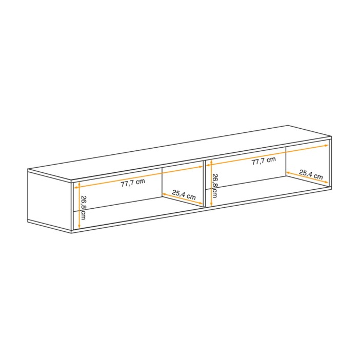 Vetrina orizzontale FLY cachemire – 1 porta a vetro con LED