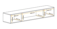 Vitrine horizontale partielle FLY cachemire ouverte dimensions