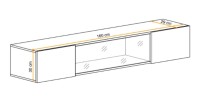 Vitrine horizontale partielle FLY cachemire dimensions