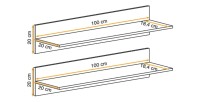 Étagère FLY cachemire – lot de 2 étagères murales design scandinave