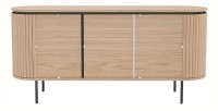 Buffet 160 cm 3 portes chêne clair et noir – Collection SÖREN