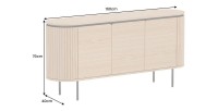 Buffet 160 cm 3 portes chêne clair et noir – Collection SÖREN