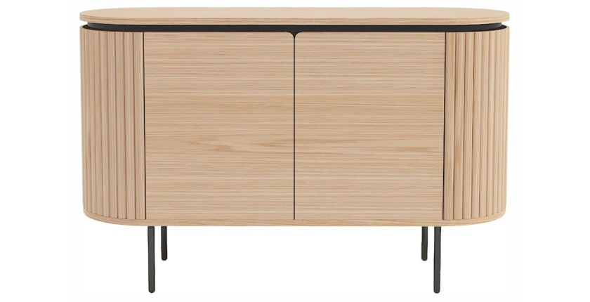 Buffet 120 cm 2 portes chêne clair et noir – Collection SÖREN