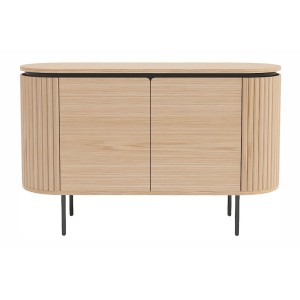 Buffet 120 cm 2 portes chêne clair et noir – Collection SÖREN