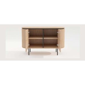 Buffet 120 cm 2 portes chêne clair et noir – Collection SÖREN