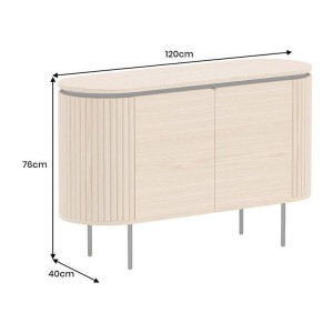 Buffet 120 cm 2 portes chêne clair et noir – Collection SÖREN