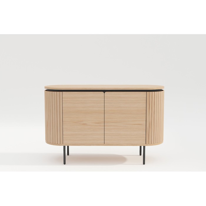 Buffet 120 cm 2 portes chêne clair et noir – Collection SÖREN