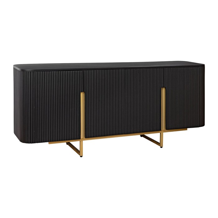 Buffet 160 cm 4 portes noir et doré – Collection ORION