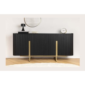 Buffet 160 cm 4 portes noir et doré – Collection ORION