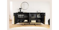 Buffet 160 cm 4 portes noir et doré – Collection ORION