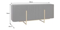 Buffet 160 cm 4 portes noir et doré – Collection ORION