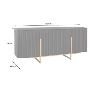Buffet 160 cm 4 portes noir et doré – Collection ORION