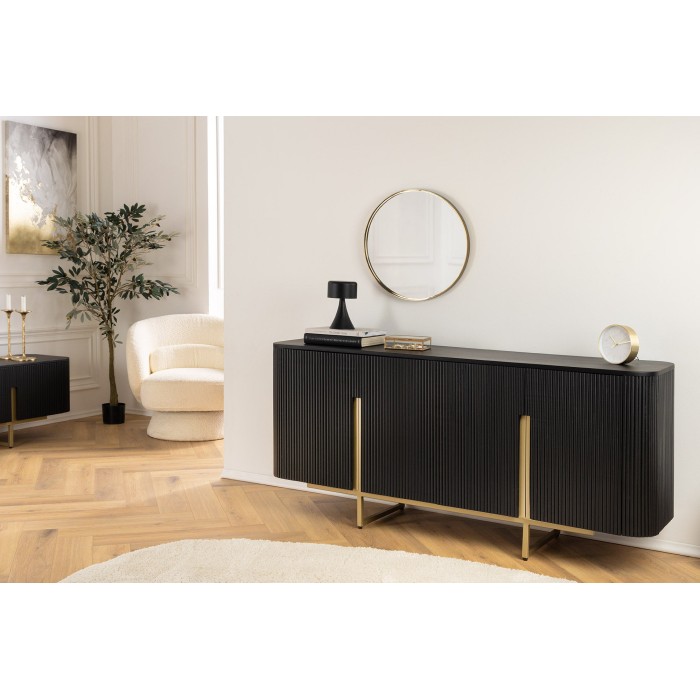 Buffet 160 cm 4 deuren zwart en goud - Collectie ORION