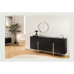 Buffet 160 cm 4 portes noir et doré – Collection ORION