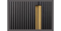 Buffet 160 cm 4 portes noir et doré – Collection ORION