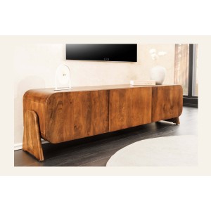 Meuble TV 160 cm bois massif marron – Collection NATURA