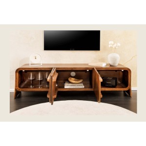 Meuble TV 160 cm bois massif marron – Collection NATURA