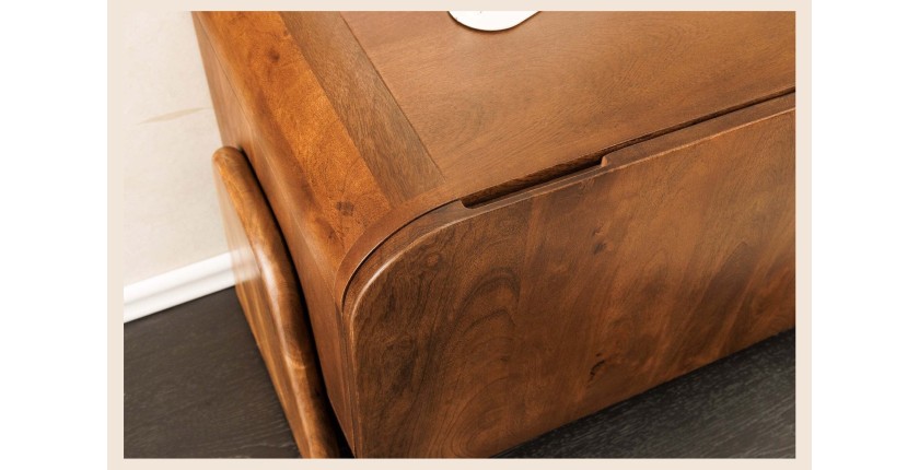 Meuble TV 160 cm bois massif marron – Collection NATURA