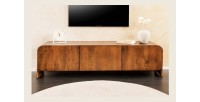 Meuble TV 160 cm bois massif marron – Collection NATURA