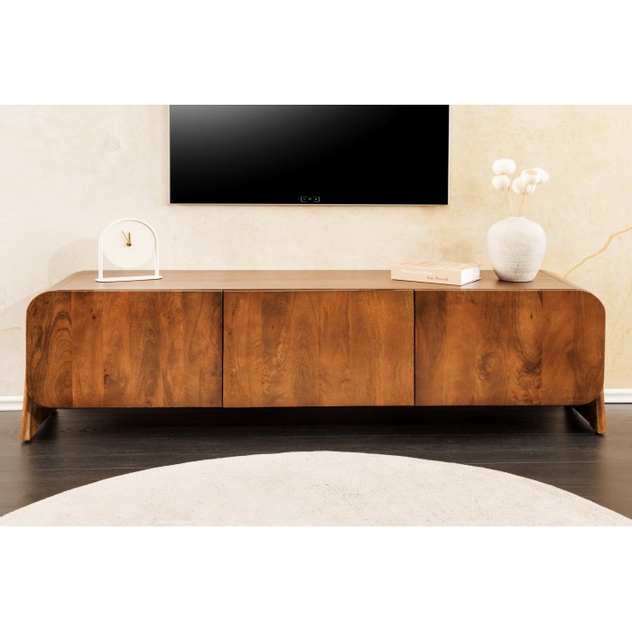 Mueble TV 160 cm madera maciza marrón – Colección NATURA
