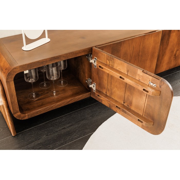 Mueble TV 160 cm madera maciza marrón – Colección NATURA