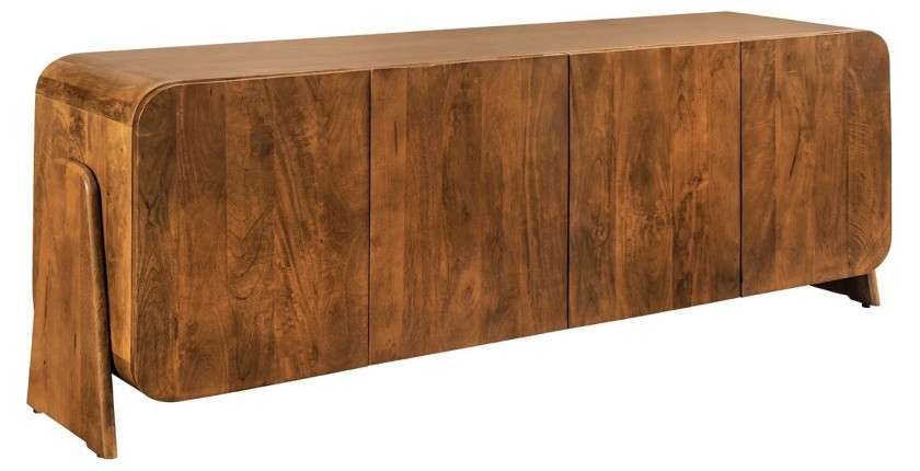 Buffet 175 cm 4 portes bois massif marron – Collection NATURA