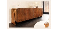 Buffet 175 cm 4 portes bois massif marron – Collection NATURA