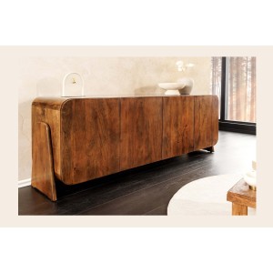 Buffet 175 cm 4 portes bois massif marron – Collection NATURA