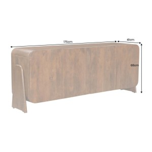 Buffet 175 cm 4 portes bois massif marron – Collection NATURA