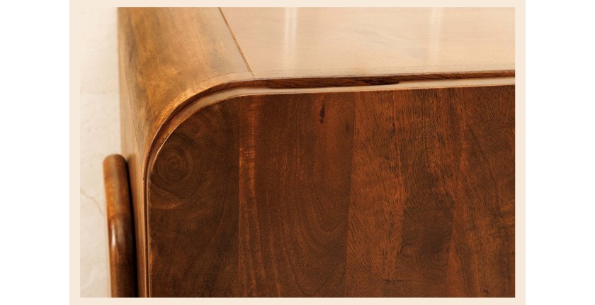 Buffet 175 cm 4 portes bois massif marron – Collection NATURA