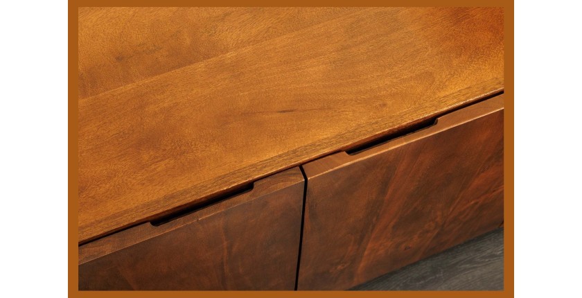 Buffet 175 cm 4 portes bois massif marron – Collection NATURA