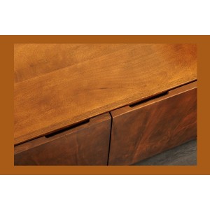 Buffet 175 cm 4 portes bois massif marron – Collection NATURA