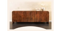 Buffet 175 cm 4 portes bois massif marron – Collection NATURA