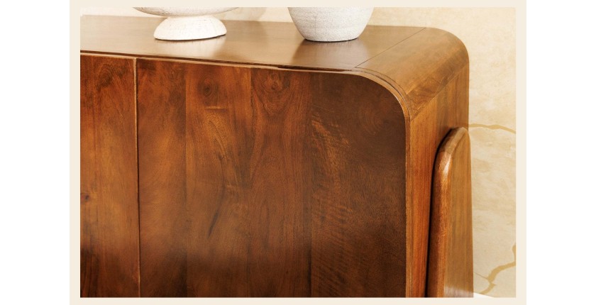 Buffet 175 cm 4 portes bois massif marron – Collection NATURA