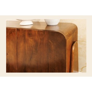 Buffet 175 cm 4 portes bois massif marron – Collection NATURA